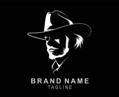 logo cowboy silhouet stijl. vector illustratie