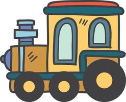 hand- getrokken speelgoed- trein voor kinderen illustratie vector