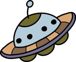 hand- getrokken schattig ufo illustratie vector