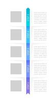 blauw kleur palet infographic tabel ontwerp sjabloon. abstract Infochart met contour. leerzaam grafisch met 5 stap reeks. zichtbaar gegevens presentatie vector