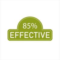 85 percentage effectief teken etiket vector kunst illustratie met fantastisch doopvont en groen kleur stempel. geïsoleerd Aan wit achtergrond