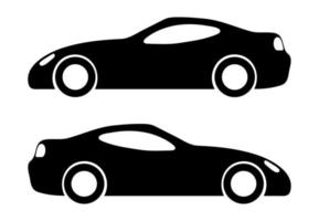 twee zwart auto silhouetten Aan een wit achtergrond. vector illustratie.