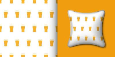 bier naadloos patroon met kussen. vector illustratie