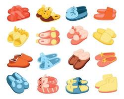 huis slippers tekenfilm reeks vector