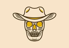 wijnoogst stijl illustratie van een schedel vervelend een cowboy hoed vector