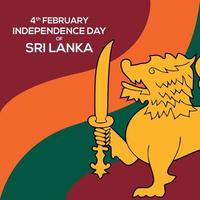 nationaal dag sri lanka in vlak ontwerp stijl vector