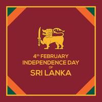 nationaal dag sri lanka in vlak ontwerp stijl vector