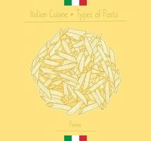 Italiaans eten penne pasta vector