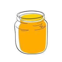geel jam of honing in de glas pot vector