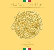 Italiaans voedsel capellini pasta vector