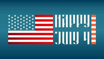 gelukkig juli 4 traditioneel belettering met ons vlag vector