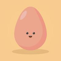 schattig tekenfilm karakter ontwerp van ei vector illustratie geïsoleerd Aan geel achtergrond. gelukkig schattig glimlachen grappig kawaii ei