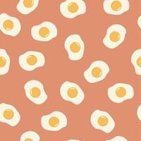gebakken eieren hart vorm naadloos patroon Aan geel achtergrond. vector illustratie