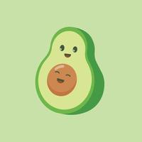 schattig gelukkig avocado glimlachen in tekenfilm stijl. vector tekenfilm karakter illustratie icoon ontwerp