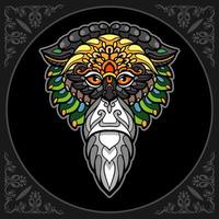 kleurrijk aap hoofd mandala kunsten geïsoleerd Aan zwart achtergrond vector