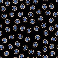 ovalen getrokken door hand- blauw patroon vector