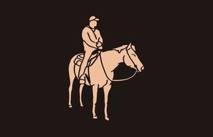 western cowboy wijnoogst trek illustratie.eps vector