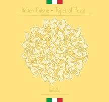 Italiaans voedsel boog stropdas farfalle pasta vector