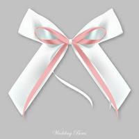 bruiloft roze wit zijde boog vector