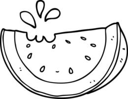 lijn tekening tekenfilm watermeloen vector