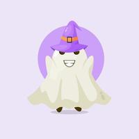 halloween geest met magie hoed illustratie vector