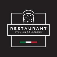 heerlijk en heerlijk Italiaans voedsel logo creatief ontwerp .met wijnoogst voedsel werktuig sign.logos voor restaurants, cafés, Clubs en insignes. vector