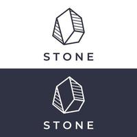 natuurlijk steen silhouet abstract logo creatief sjabloon ontwerp met schets. logo voor bedrijf, bedrijf, symbool. vector