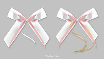 bruiloft roze wit zijde bogen vector