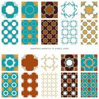 Arabisch naadloos patronen in munt en bruin vector