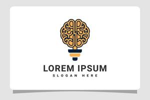 hersenen lamp idee logo sjabloon ontwerp inspiratie vector