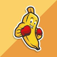 boksen banaan fruit karakter vector