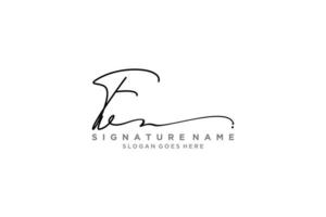 eerste fv brief handtekening logo sjabloon elegant ontwerp logo teken symbool sjabloon vector icoon