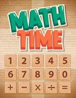 wiskundige tijd educatieve poster vector