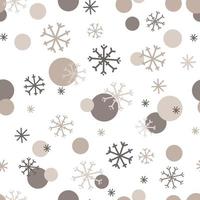 tekening sneeuwvlokken achtergrond.vector Kerstmis naadloos patroon met grijs en beige sneeuw vlokken Aan wit achtergrond.winter vakantie textuur. herhaling ontwerp voor decor, achtergronden, inpakken, website vector