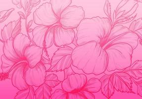 decoratieve kleurovergang roze bloemen kaart vector