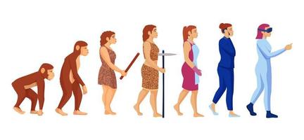 vrouwen evolutie vooruitgang vector