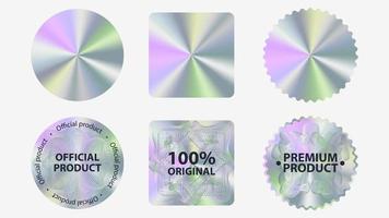 holografische etiket officieel Product sticker vector