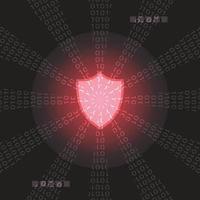 rood netwerk licht code en gegevens veiligheid abstract technologie achtergrond vector