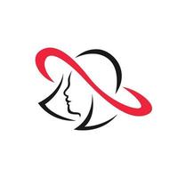 logo icoon Dames met hoed vector illustratie