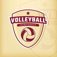 vector logo voor volleybal sport met schild