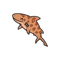 schattig tijger haai tekenfilm zwemmen vector