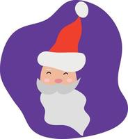 hoofd van de kerstman claus Aan een Purper achtergrond. kaart. vector. vlak stijl. vector