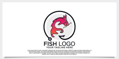 vis logo ontwerp gemakkelijk concept uniek premie vector