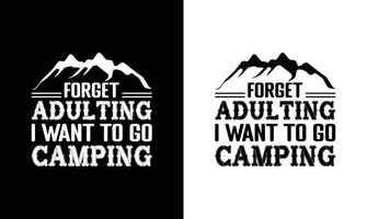 camping citaat t overhemd ontwerp, typografie vector