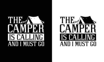 camping citaat t overhemd ontwerp, typografie vector