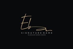 eerste eb brief handtekening logo sjabloon elegant ontwerp logo teken symbool sjabloon vector icoon