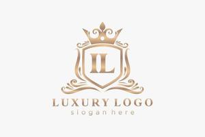 eerste il brief Koninklijk luxe logo sjabloon in vector kunst voor restaurant, royalty, boetiek, cafe, hotel, heraldisch, sieraden, mode en andere vector illustratie.