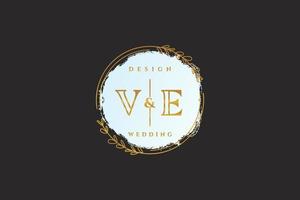 eerste ve schoonheid monogram en elegant logo ontwerp handschrift logo van eerste handtekening, bruiloft, mode, bloemen en botanisch met creatief sjabloon. vector