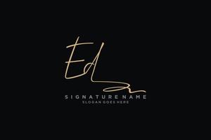 eerste ed brief handtekening logo sjabloon elegant ontwerp logo teken symbool sjabloon vector icoon