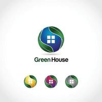 groen huis logo ontwerp symbool icoon vector
